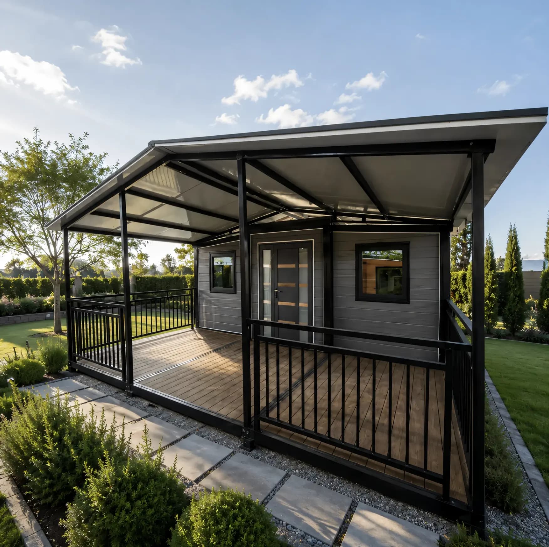 Covered deck and canopy add-on
